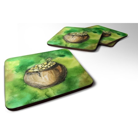 Irish Pot Of Gold Foam Coasters - Set Of 4